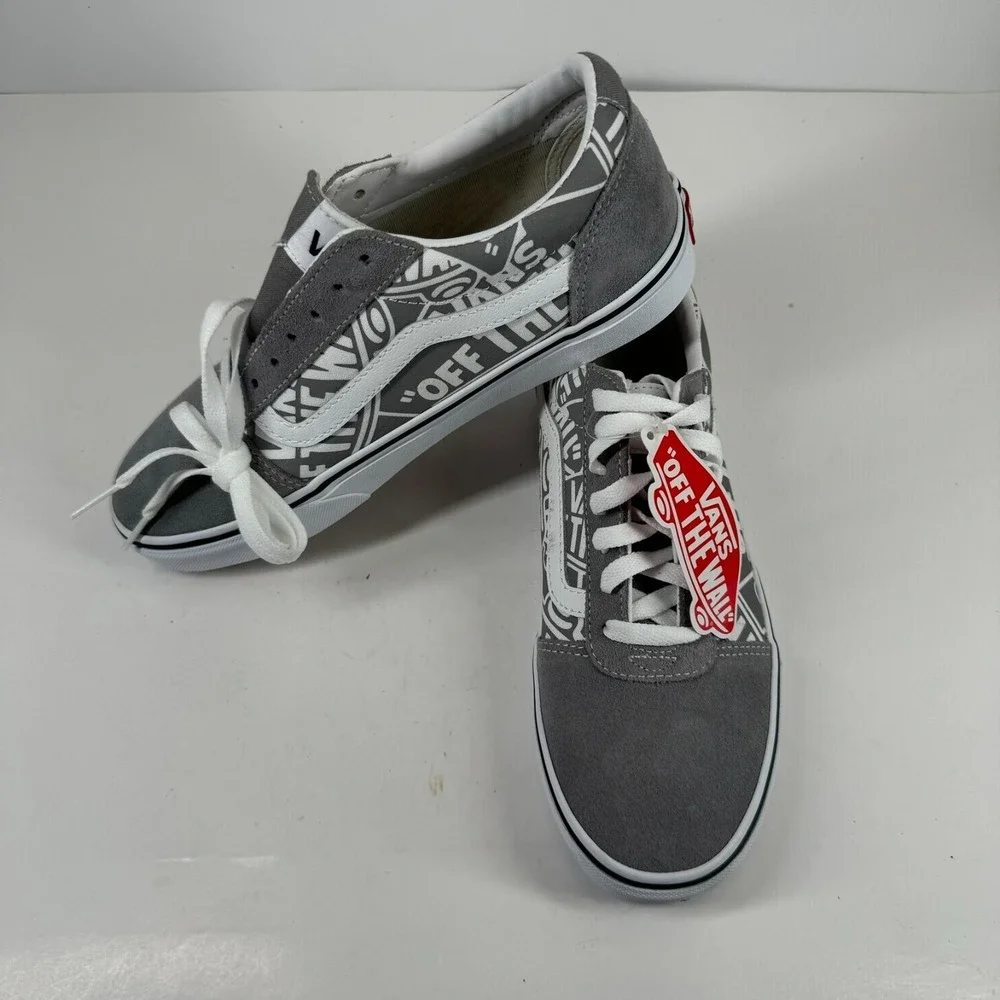 Vans Ward Low OTW Repeat Men's 7.5 Frost Grey/White Suede Canvas Skate Sneaker